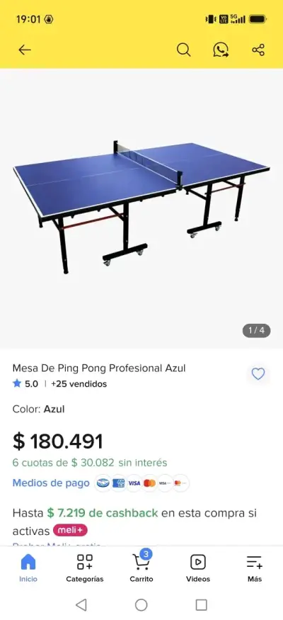 Mesa de Ping Pong Profesional Azul AVALANCHE - miniatura 2