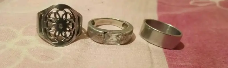 Set de anillos de plata con diseño floral - 2