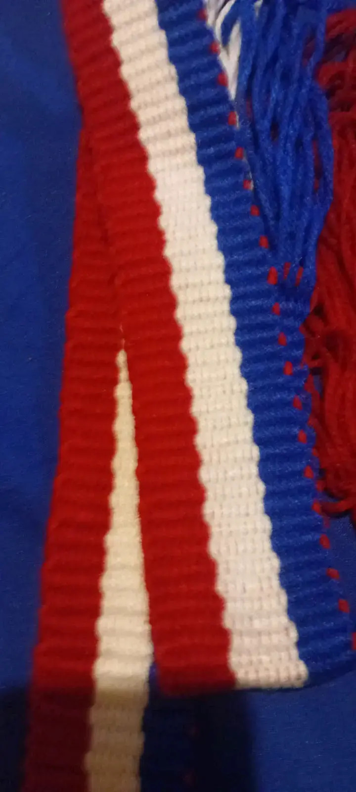 faja de lana tejido a telar tricolor - 2