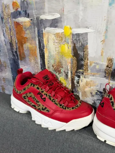 Zapatillas deportivas Fila rojas con estampado animal - miniatura 3