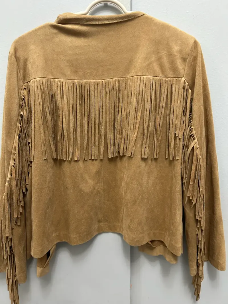 Chaqueta de gamuza con flecos para mujer - 1