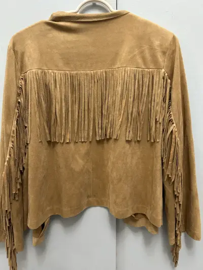 Chaqueta de gamuza con flecos para mujer - miniatura 1