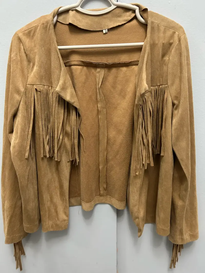 Chaqueta de gamuza con flecos para mujer - 2