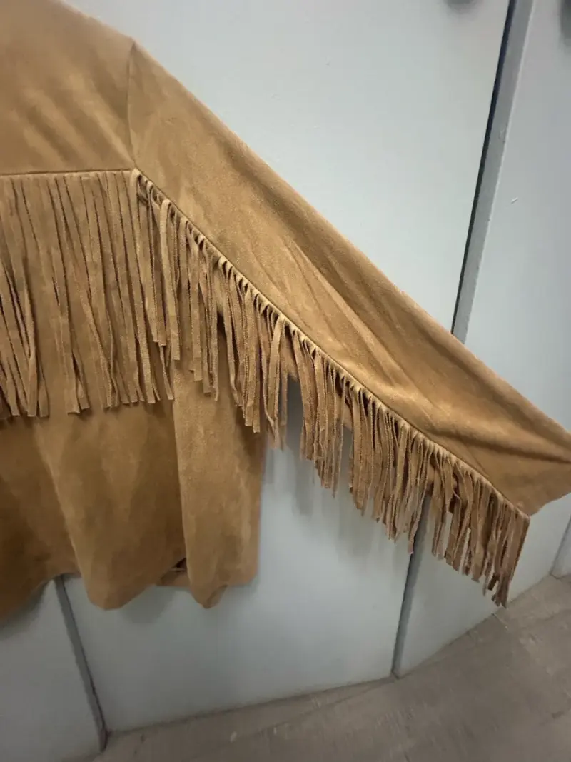 Chaqueta de gamuza con flecos para mujer - 3