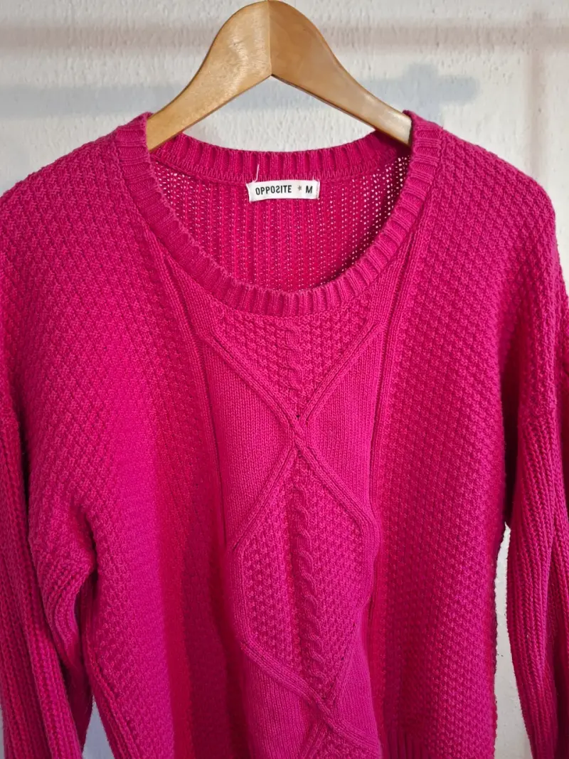 Suéter de punto fucsia Opposite M - 2