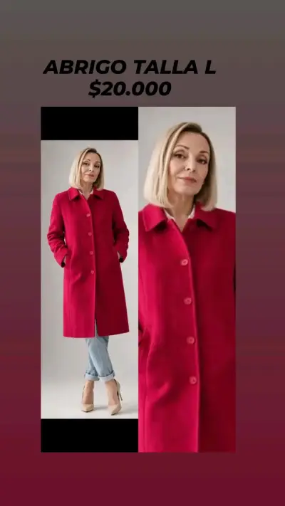 Abrigo rojo para mujer talla L - miniatura 1