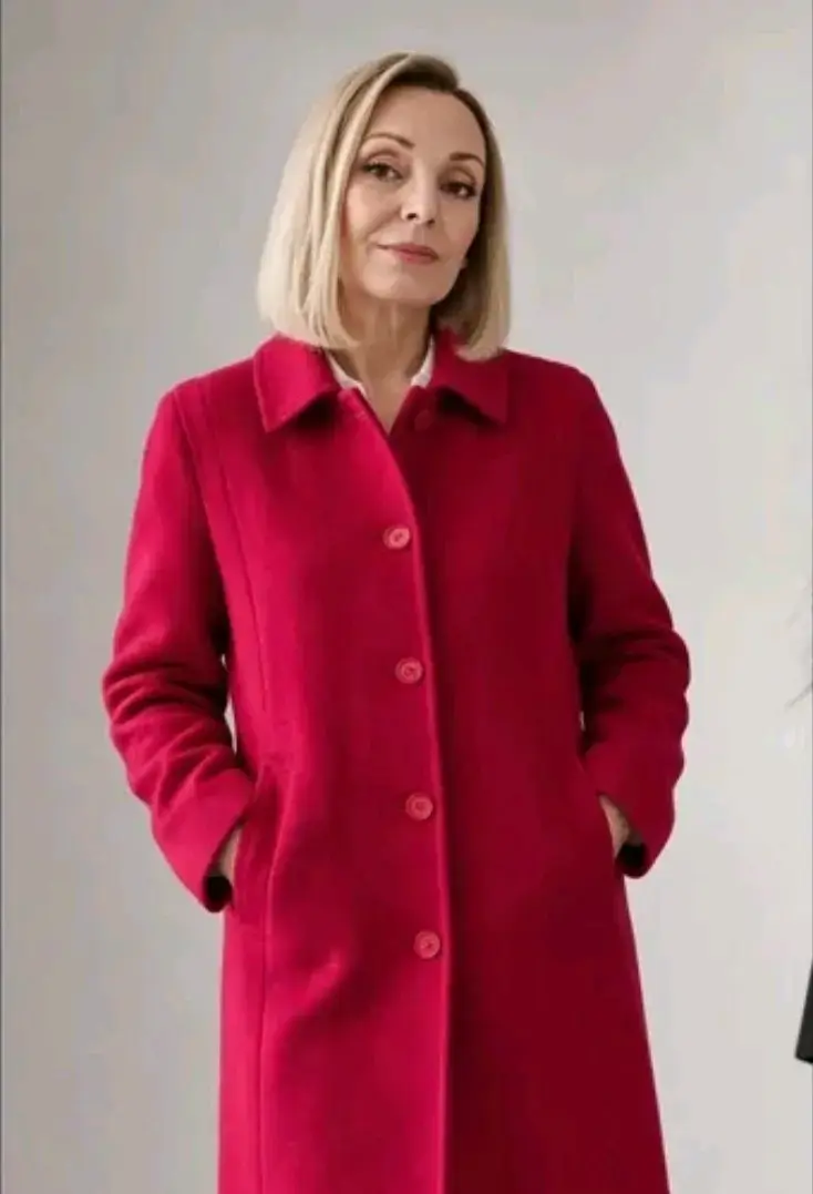 Abrigo rojo para mujer talla L - 4