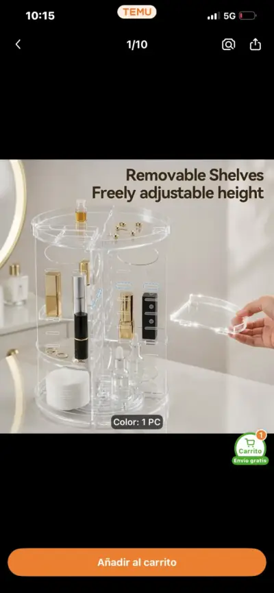 Organizador giratorio de maquillaje ajustable - miniatura 1