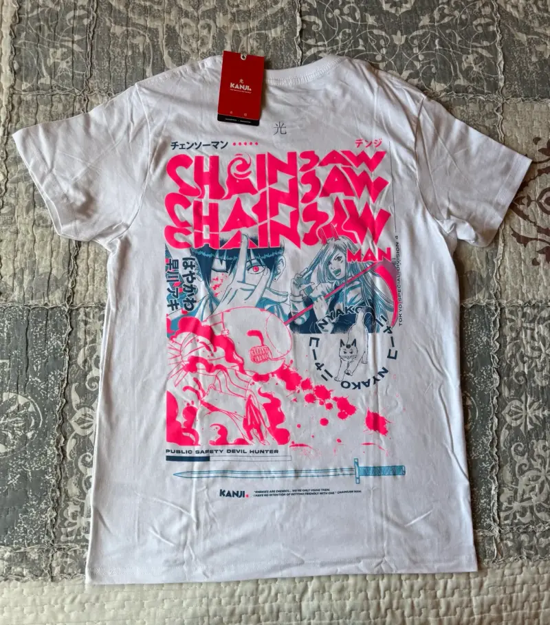 Polera blanca Chainsaw Man - 1
