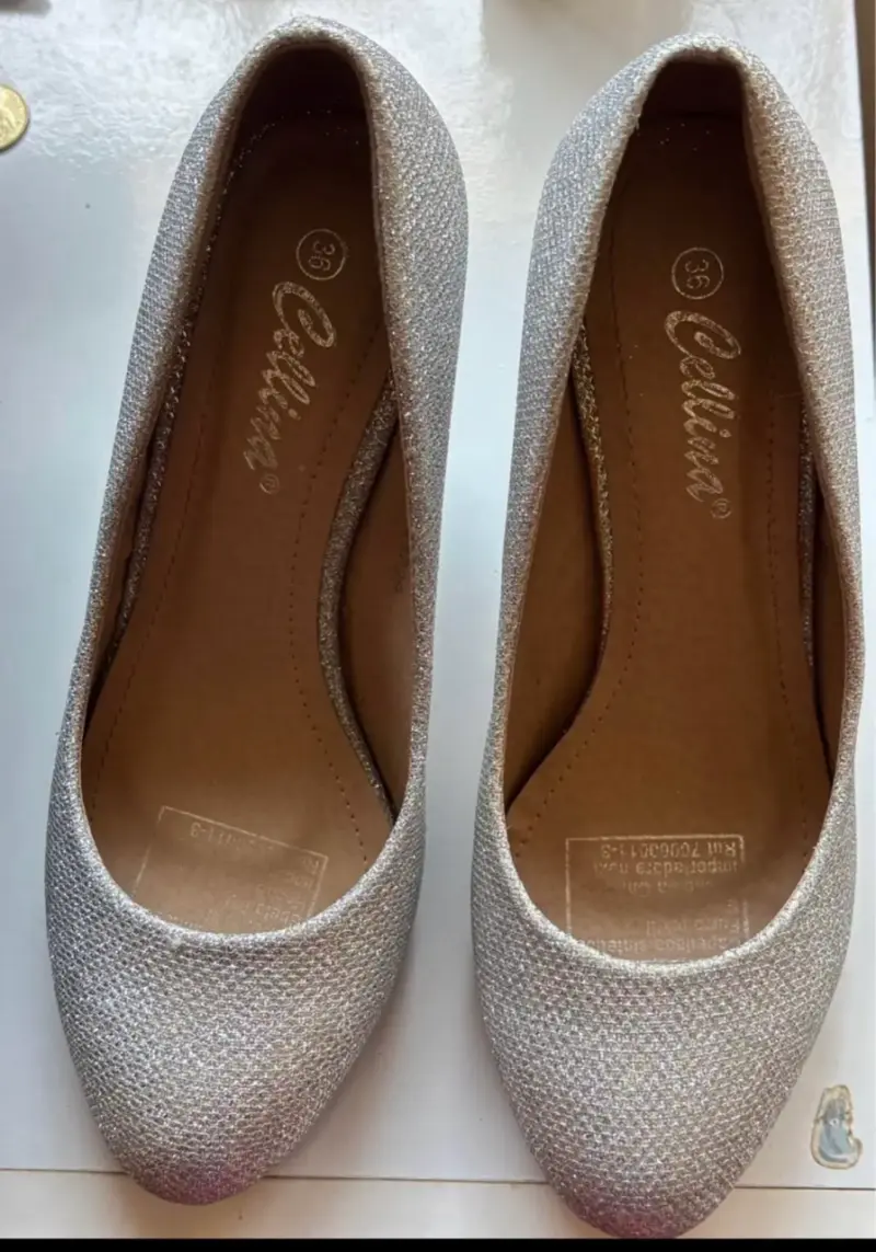 zapatos plateados
