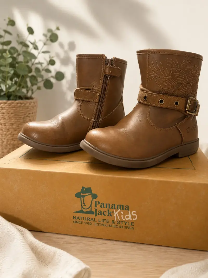 Botas de cuero marrón para niños Panama Jack