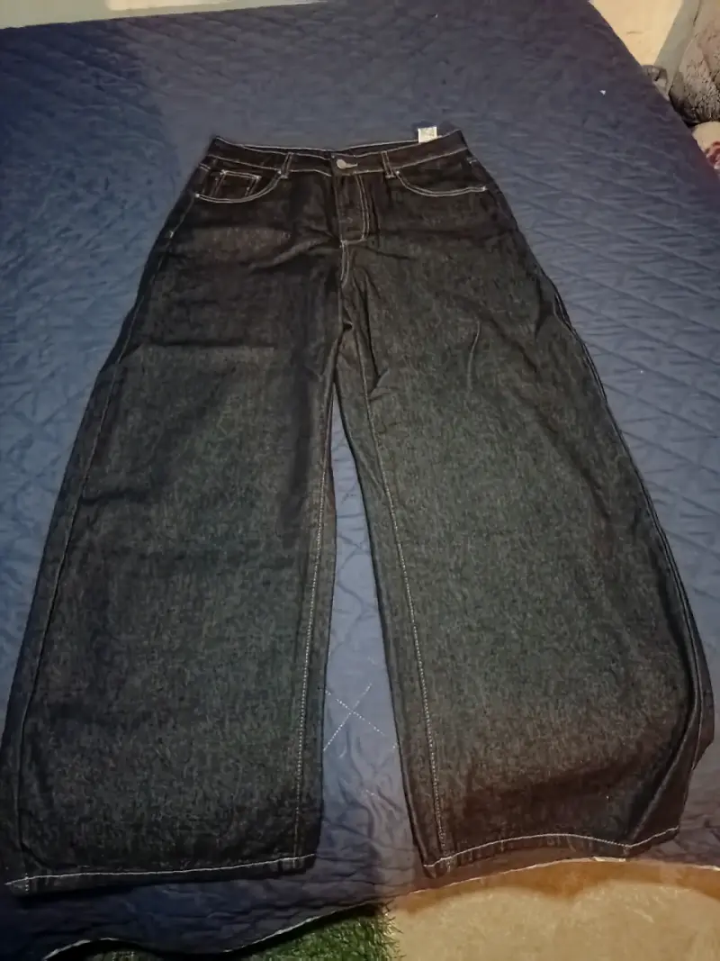 Jeans anchos con diseño casual en cristales - 3