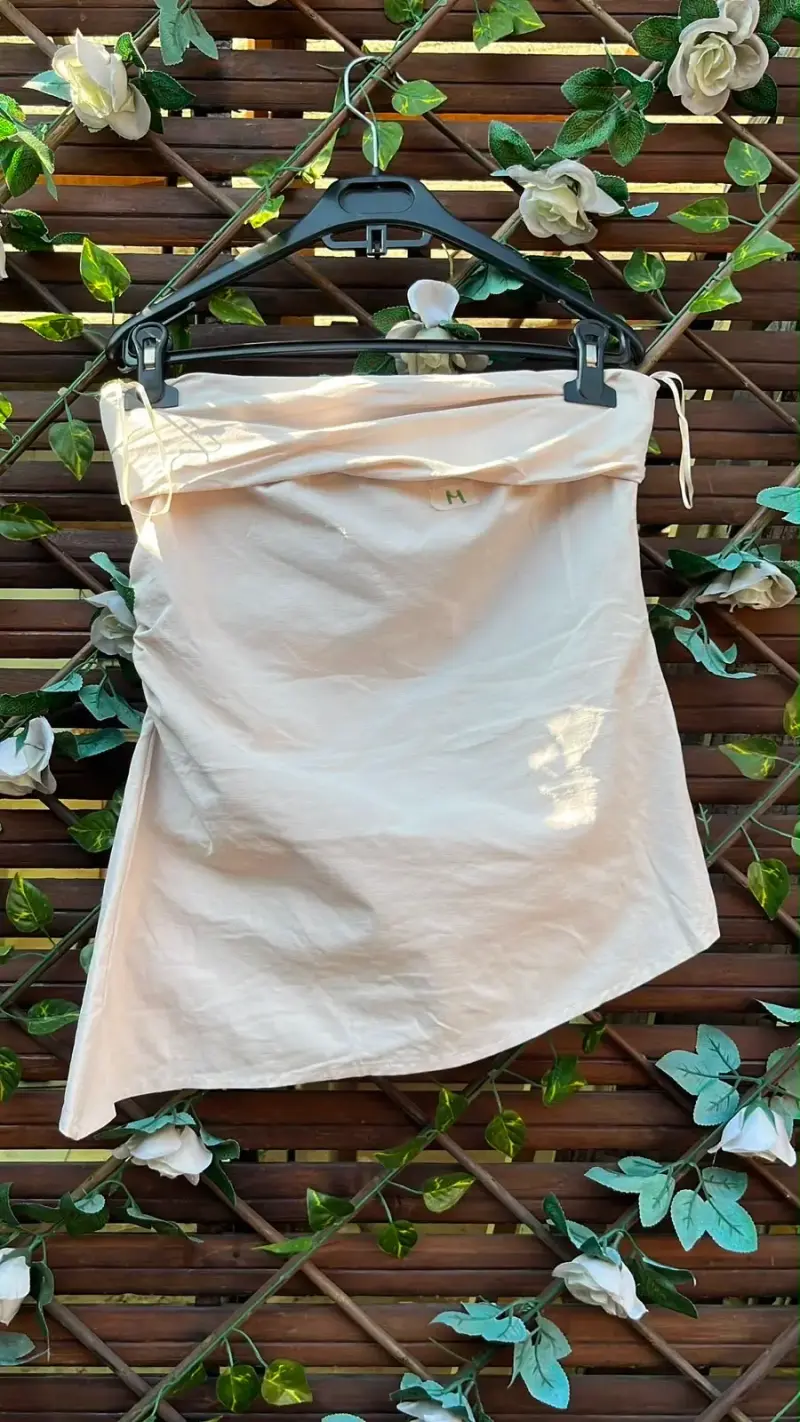 Polera strapless beige talla M