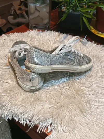 Zapatillas plateadas Pepe Jeans con brillo - miniatura 2