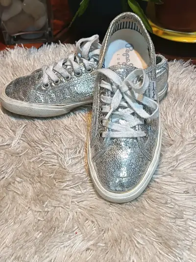 Zapatillas plateadas Pepe Jeans con brillo - miniatura 3