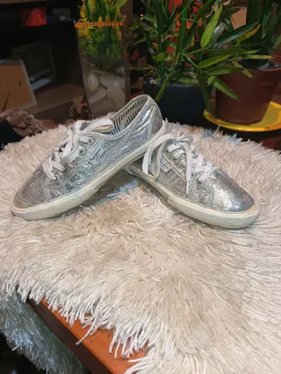 Zapatillas plateadas Pepe Jeans con brillo - miniatura 6