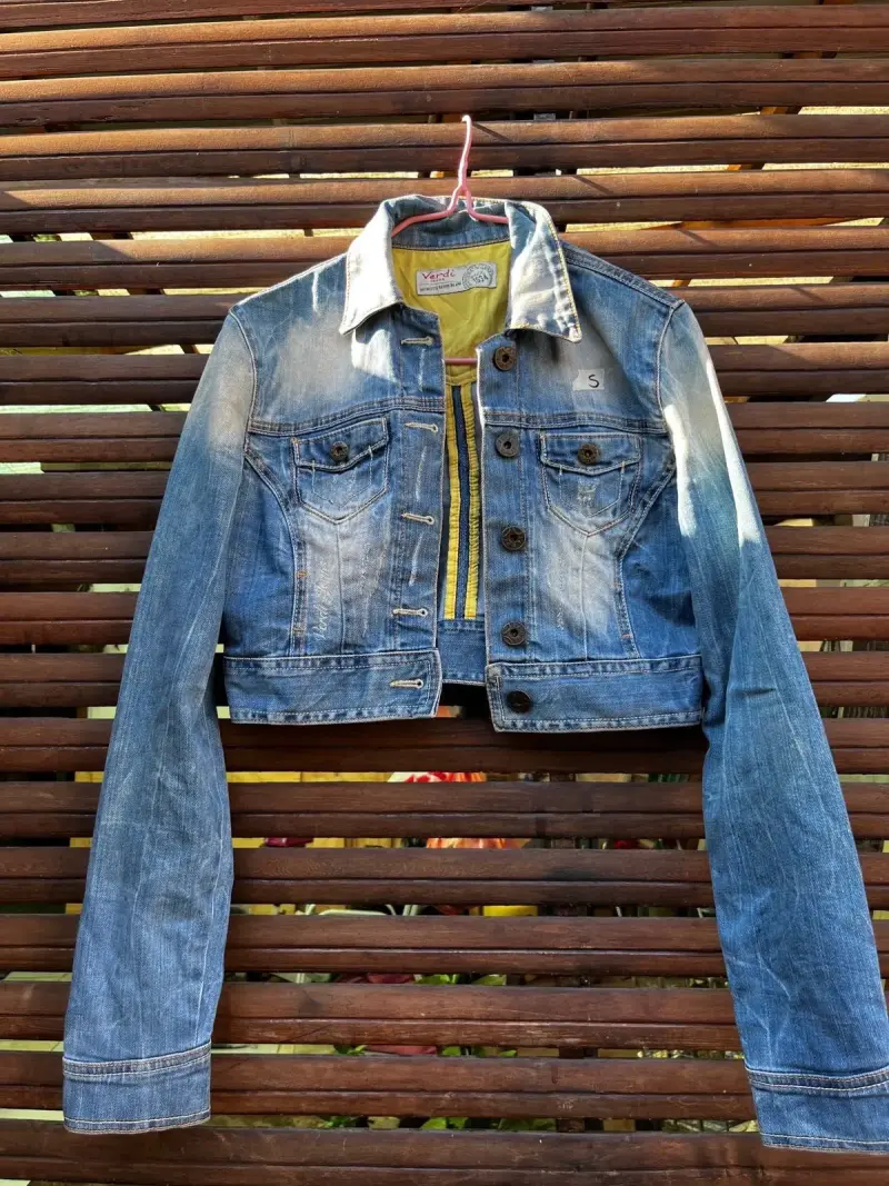 Chaqueta de mezclilla corta para mujer Verdi