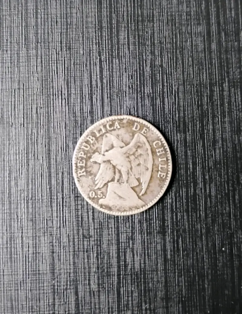 Moneda antigua de plata Chile 1899 20 centavos - 1