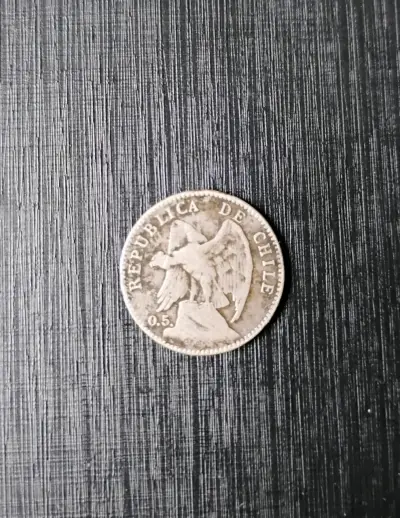 Moneda antigua de plata Chile 1899 20 centavos - miniatura 1