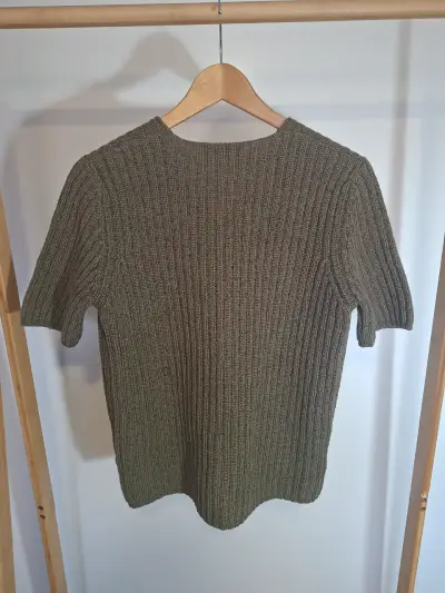 Polera de punto verde oliva Cassani talla 38 - miniatura 3