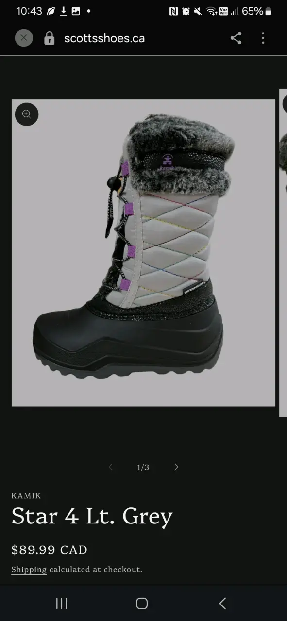 Botas de niev Kamik Star 35 gris claro para niños - 3