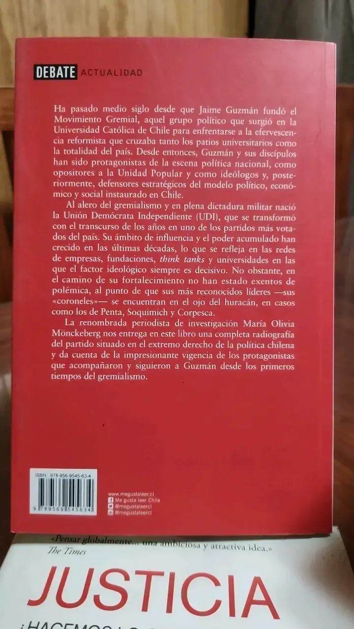 Libro El Poder de la UDI por María Olivia Mönckeberg - 2