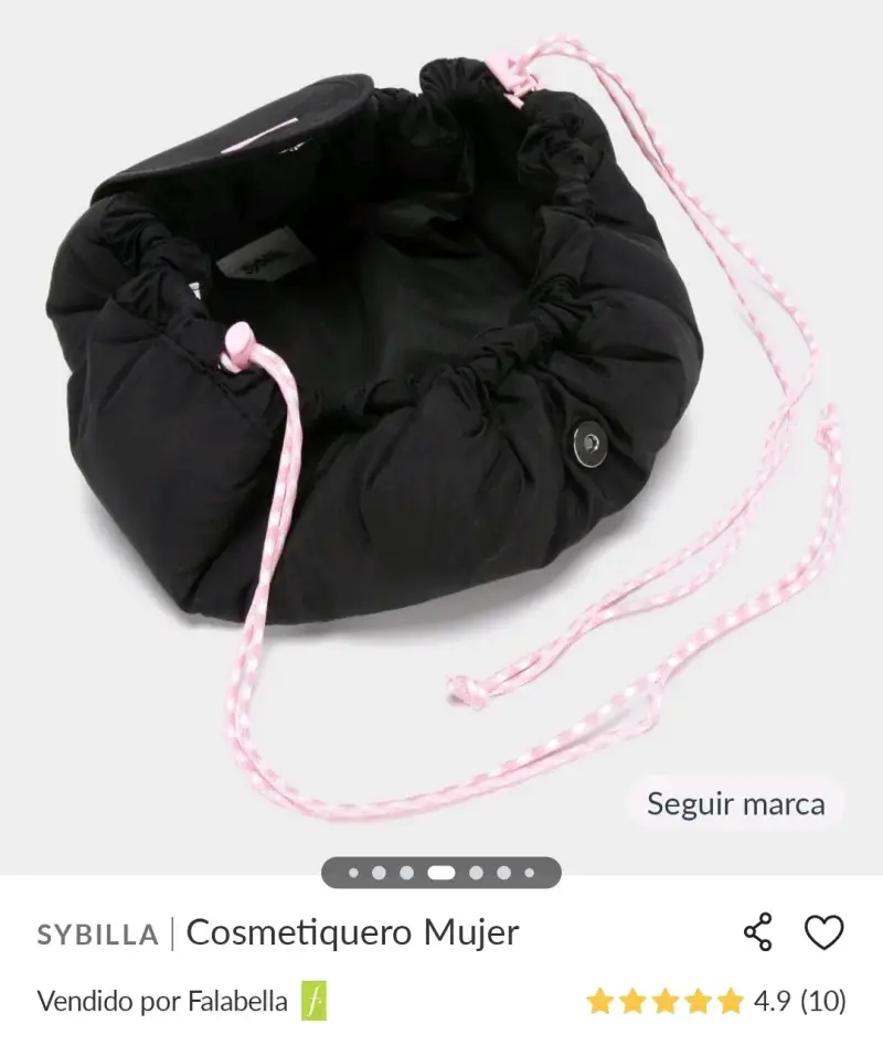 Cosmetiquero negro Sybilla con cordón ajustable - 1