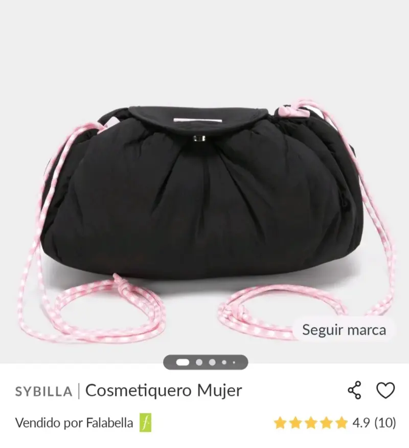 Cosmetiquero negro Sybilla con cordón ajustable - 2
