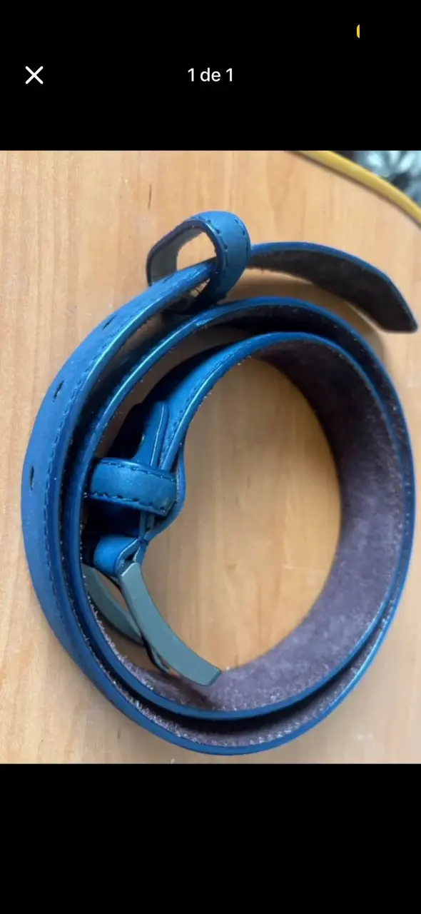 Cinturón de cuero azul para hombre pequeño