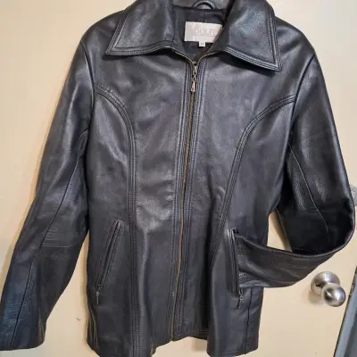 Chaqueta de cuero negra Adolfo para mujer - miniatura 3