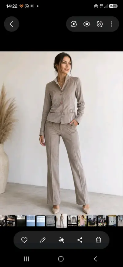 Traje de Mujer Beige Elegante - miniatura 1