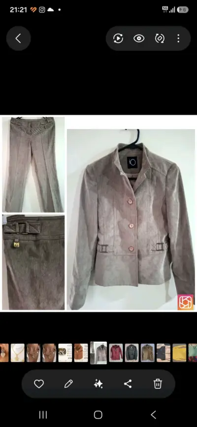 Traje de Mujer Beige Elegante - miniatura 2
