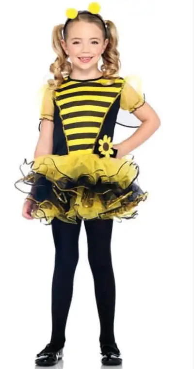 Disfraz de abeja para niña con tutu amarillo - miniatura 2