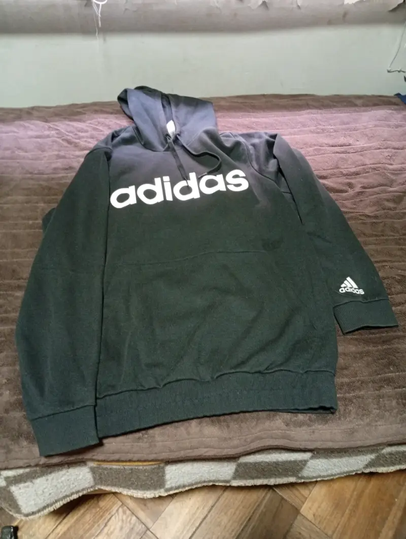 Polerón con capucha negro Adidas talla XL - 3