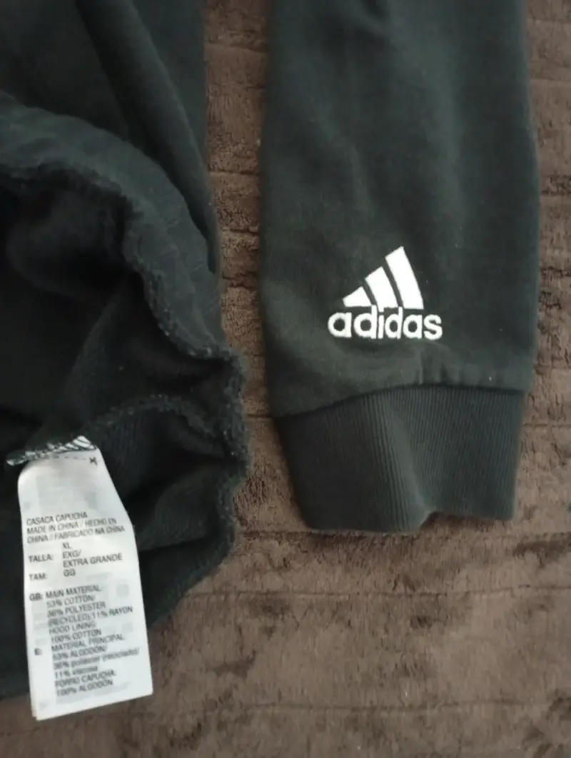 Polerón con capucha negro Adidas talla XL - 4