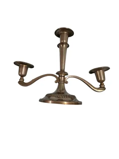 Candelabro de bronce vintage para tres velas - miniatura 1