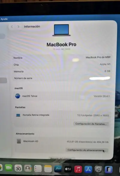 MacBook Pro 13 pulgadas M1 2020 en buen estado - miniatura 3