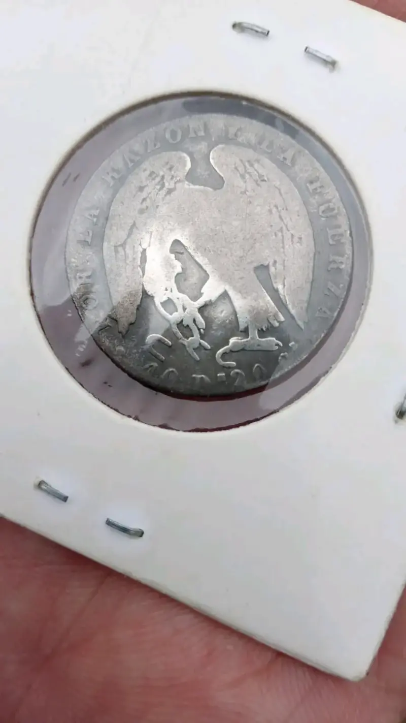 Moneda antigua chilena de 2 reales 1845 - 2