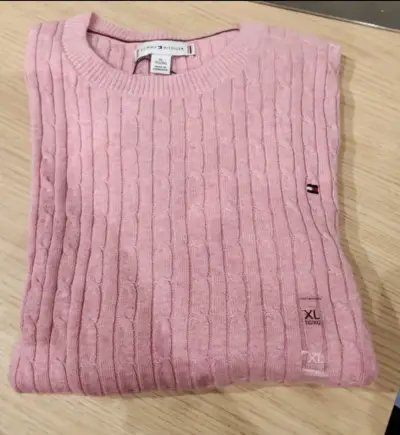 Suéter rosado de lana Tommy Hilfiger para mujer - miniatura 1