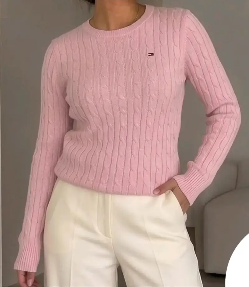 Suéter rosado de lana Tommy Hilfiger para mujer - 2