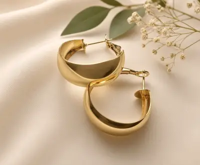 Aros de aro dorados elegantes - miniatura 1