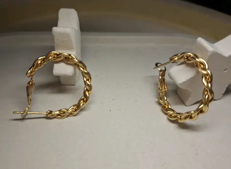 Aros de oro trenzados elegantes - 3