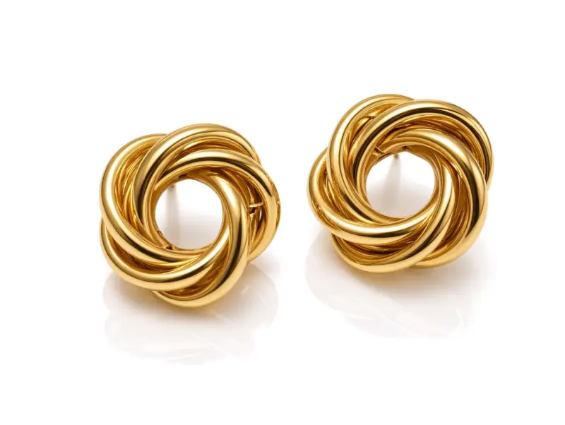 Aros de oro diseño nudo elegante - 2