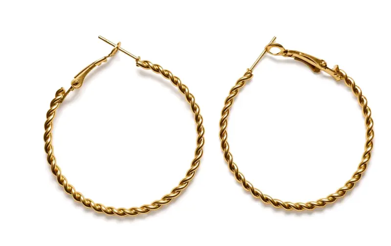 Aros de aro dorados estilo trenzado - 2