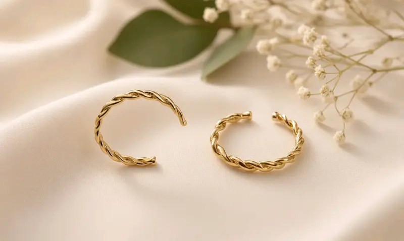 Aros de oro trenzados elegantes