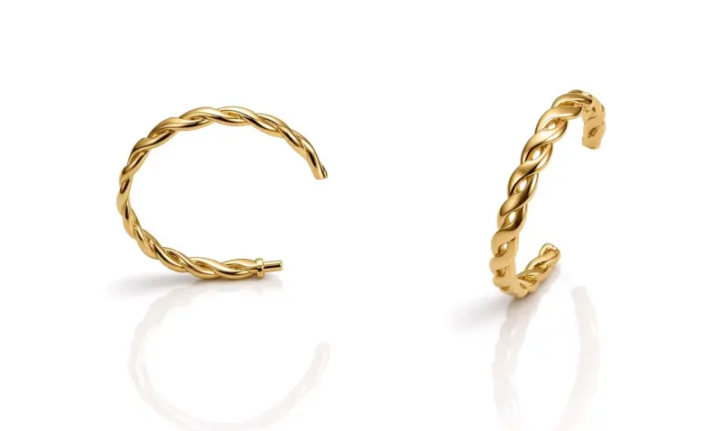 Aros de oro trenzados elegantes - 2