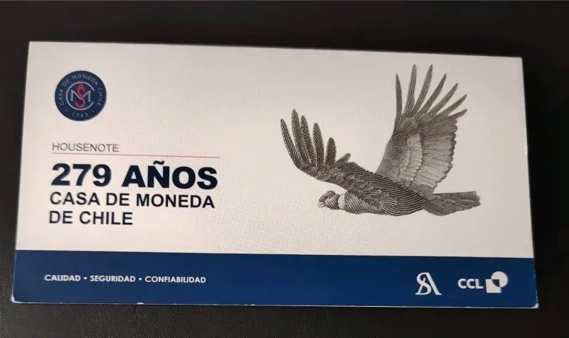 Billete conmemorativo 279 años Casa de Moneda de Chile