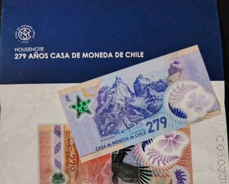 Billete conmemorativo 279 años Casa de Moneda de Chile - 2