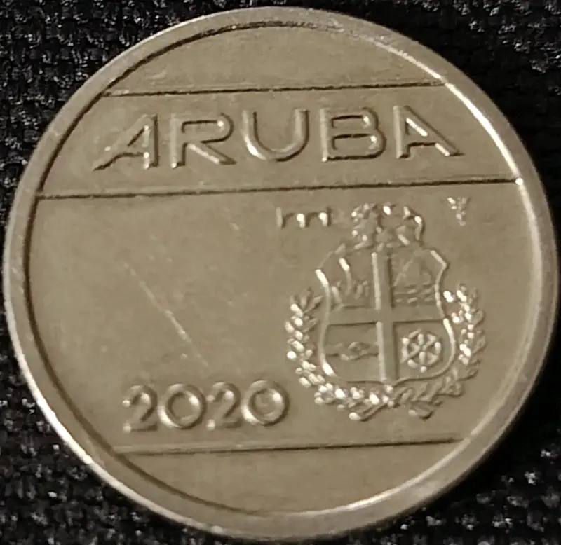 Moneda de 25 centavos de Aruba 2020
