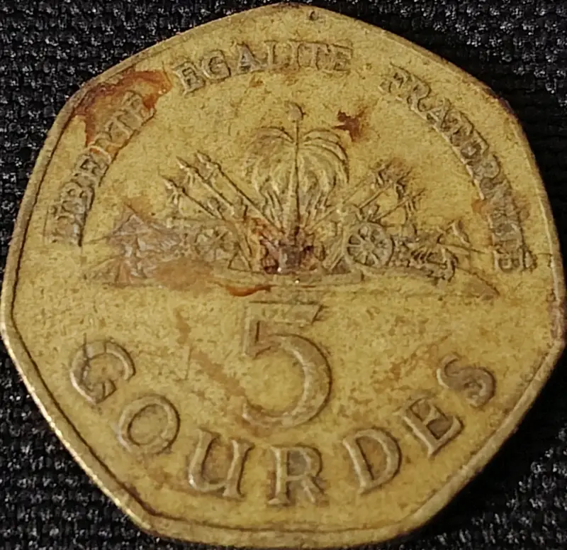Moneda de 5 Gourdes Haitiana 2013
